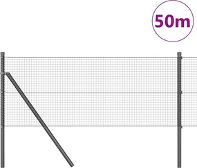 vidaXL Συρματόπλεγμα Σταθερού Εδάφους 50 x 0,5 μ Γκρι Δίχτυ