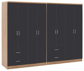 ΝΤΟΥΛΑΠΑ 8ΦΥΛΛΗ BRIANA HM21237.01 ΜΕΛΑΜΙΝΗ SONAMA &amp; ΣΚΟΥΡΟ ΓΚΡΙ 241x42,5Χ180,5Υεκ.