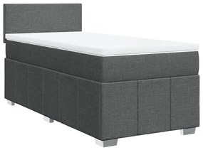 ΚΡΕΒΑΤΙ BOXSPRING ΜΕ ΣΤΡΩΜΑ ΣΚΟΥΡΟ ΓΚΡΙ 100X200 ΕΚ. ΥΦΑΣΜΑΤΙΝΟ 3286973