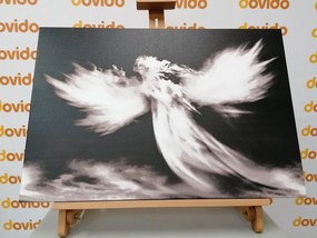 Εικόνα αγγέλου στα σύννεφα σε ασπρόμαυρο - 60x40