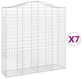 vidaXL Συρματοκιβώτια Τοξωτά 7 τεμ. 200x50x200/220 εκ. Γαλβαν. Ατσάλι