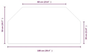 Πλάκα Τζακιού Εξάγωνη 100 x 50 εκ. Γυάλινη