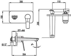 Karag Andare Bianco WNX148073PH - Εντοιχιζόμενη μπαταρία νιπτήρα