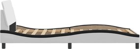 vidaXL Πλαίσιο Κρεβατιού Dover Λευκό/Μαύρο 100x200εκ.Συνθ. Δέρμα