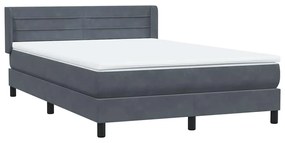 Box Spring Κρεβάτι με στρώμα Σκούρο γκρι 140x220 cm Βελούδινο - Γκρι