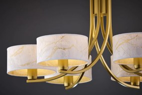 Κρεμαστό Πολύφωτο Arthur Φ78cm Χρυσό με Λευκό Ύφασμα