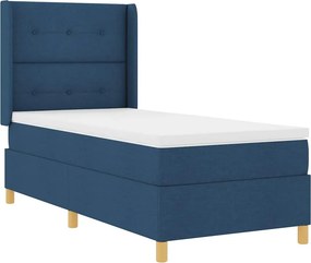 vidaXL Κρεβάτι με ελατήρια με κεφαλάρι Μπλε 100 x 200 cm ύφασμα