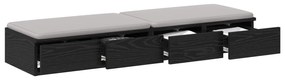 vidaXL Κομοδίνα Μαύρα 120x36.5x16.5 εκ Επεξεργασμένο Ξύλο
