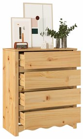 vidaXL Κομοδίνο Drammen Καφέ 76.5 x 40 x 91 εκ Μασίφ ξύλο πεύκου