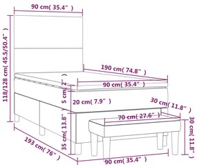 ΚΡΕΒΑΤΙ BOXSPRING ΜΕ ΣΤΡΩΜΑ ΑΝΟΙΧΤΟ ΓΚΡΙ 90X190 ΕΚ. ΥΦΑΣΜΑΤΙΝΟ 3136957