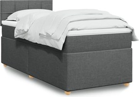 vidaXL Κρεβάτι Boxspring με Στρώμα Σκούρο Γκρι 80x200 εκ. Υφασμάτινο