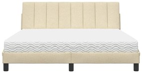 vidaXL Κρεβάτι Κρεμ 160x200 εκ. Υφασμάτινο