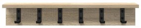 vidaXL Τοίχου Κρεμάστρα με ράφι Sonoma Δρυς 60 x 10.5 x 10.5 εκ