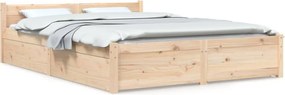 vidaXL Πλαίσιο Κρεβατιού 150 x 200 εκ. Μασίφ Ξύλο King Size