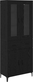 vidaXL Highboard Μαύρη Οξυά 69,5 x 34 x 180 εκ. Επεξεργασμένο ξύλο