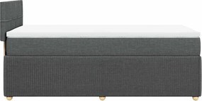 vidaXL Κρεβάτι Boxspring με Στρώμα Σκούρο Γκρι 80x200 εκ. Υφασμάτινο
