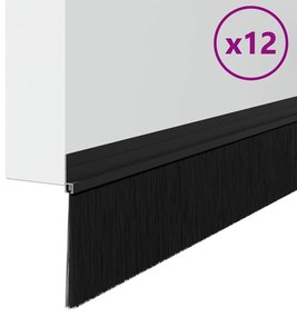 vidaXL Αυτοκόλλητες σφραγίδες πόρτας 12 pcs Μαύρο 100 cm