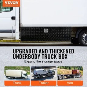 VEVOR Underbody Aluminum Truck Tool Box 60&quot; x 17&quot; x 18&quot; Trailer RV Tool Storage