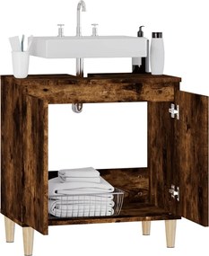 vidaXL Ντουλάπι Νιπτήρα Καπνιστή Δρυς 58x33x60 εκ. Επεξεργ. Ξύλο