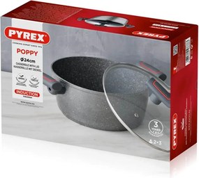 ΚΑΤΣΑΡΌΛΕΣ PYREX CASSEROLE 24X11CM WITH LID POPPY INDUCTION
