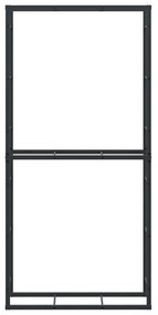 vidaXL Ράφι για καυσόξυλα Μαύρο 100x30x209 cm Χάλυβας