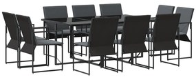 vidaXL Σετ τραπεζαρίας κήπου 13 τεμαχίων  με μαξιλάρια από ατσάλι και τεξτιλέν