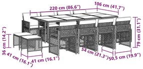 ΣΕΤ ΤΡΑΠΕΖΑΡΙΑΣ ΚΗΠΟΥ 13 ΤΕΜ. ΜΠΕΖ ΣΥΝΘ. ΡΑΤΑΝ ΜΕ ΜΑΞΙΛΑΡΙΑ 3210802