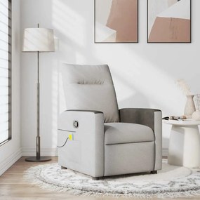 vidaXL καρέκλα ανάκλισης μασάζ Cloud Grey Fabric