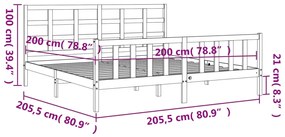 ΠΛΑΙΣΙΟ ΚΡΕΒΑΤΙΟΥ ΜΕ ΚΕΦΑΛΑΡΙ 200 X 200 ΕΚ. ΑΠΟ ΜΑΣΙΦ ΞΥΛΟ 3192121