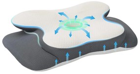 vidaXL Μαξιλάρι με μαξιλάρι Λευκό 60 x 37 x 13 εκ. Πολυεστέρας