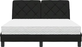 vidaXL Κρεβάτι με Στρώμα Μαύρο 140x200 εκ. Υφασμάτινο