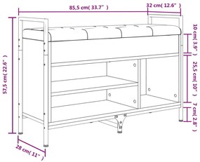 Παπουτσοθήκη Καπνιστή Δρυς 85,5x32x57,5 εκ. Επεξεργασμένο Ξύλο - Καφέ