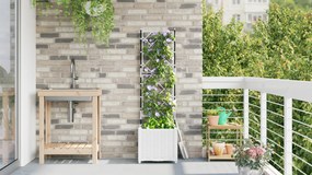 vidaXL Γλάστρα Κήπου με Πλέγμα Λευκή 40x40x143 εκ