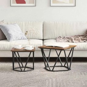 vidaXL Σετ βοηθητικά τραπεζάκια 2 pcs Καπνιστή δρυς 50 x 50 x 40 cm