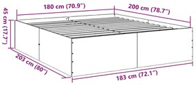 ΠΛΑΙΣΙΟ ΚΡΕΒΑΤΙΟΥ ΚΑΠΝΙΣΤΗ ΔΡΥΣ 180X200 ΕΚ. ΕΠΕΞΕΡΓΑΣΜΕΝΟ ΞΥΛΟ 3280906