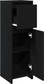 vidaXL Ντουλάπι Μπάνιου Μαύρη Οξυά 30 x 30 x 95 cm Επεξεργασμένο ξύλο