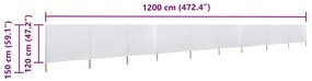 vidaXL Προστατευτικό Αέρα 9 Πάνελ Λευκό Άμμου 1200x120 εκ. Υφασμάτινο