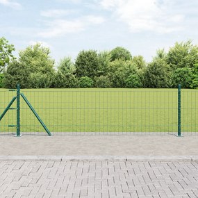 vidaXL Ευρωπαϊκός φράχτης με 7 βάσεις 0.4x10 m γαλβανισμένο ατσάλι