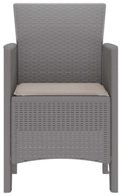 vidaXL Καρέκλα Κήπου 4 pcs Ανοιχτό γκρι 53 x 49 x 85 εκ. PP
