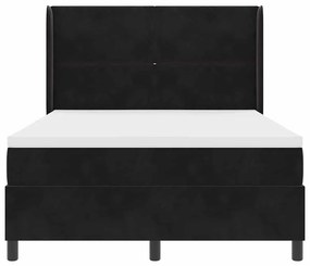 vidaXL Κρεβάτι με ελατήρια με κεφαλάρι Μαύρο 140 x 200 cm Βελούδο