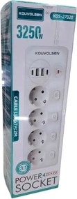 Πολύπριζο 4 θέσεων με διακόπτες &amp; θύρες USB - KOS-27020EU - 270209