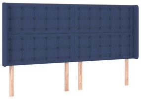 Κρεβάτι Boxspring με Στρώμα &amp; LED Μπλε 180x200 εκ. Υφασμάτινο - Μπλε