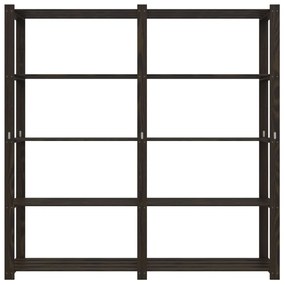 vidaXL Ραφιέρα με 5 Ράφια Μαύρο 170 x 38 x 170 εκ. Μασίφ Ξύλο Πεύκου
