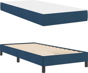 vidaXL Κρεβάτι με ελατήρια Μπλε 90 x 200 cm ύφασμα