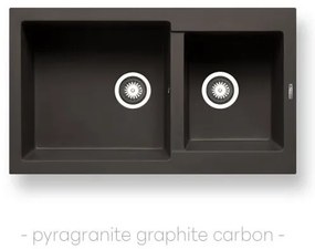 Pyramis Νεροχύτης Pyragranite Alazia  (86x50) 1 3/4B Graphite Carbon