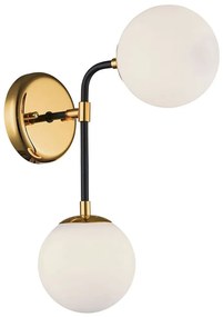 Φωτιστικό Τοίχου-Απλίκα Hariet 4203000 Black-Gold Viokef Metal, Glass