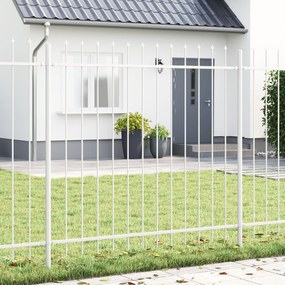 vidaXL Φράκτης Κήπου με Ακίδες - Λευκός, 15.3 x 1.5 m, Φτιαγμένος από Χάλυβα