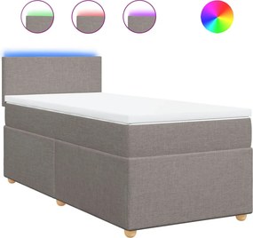 vidaXL Κρεβάτι Boxspring με Στρώμα Taupe 80x200 εκ. Υφασμάτινο