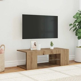 vidaXL Έπιπλο Τηλεόρασης με LED Αρτισιανή Δρυς 90x39x30 εκ Επεξ.Ξύλο