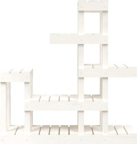 vidaXL Βάση Γλάστρας Λευκή 92 x 25 x 97 εκ. από Μασίφ Ξύλο Πεύκου
